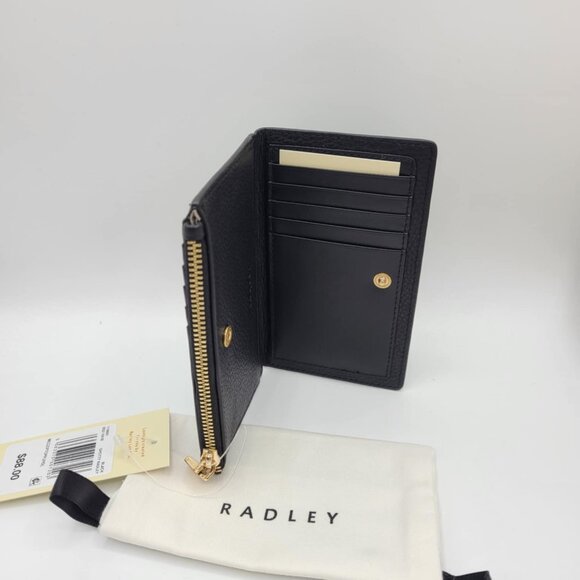 Radley London Leather Spotty Medium Ziptop Wallet Black White NEW! NWT! - Picture 3 of 7